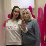 GLASGOW, SCOTLAND - DECEMBER 02: Helen Crawford and Emma Smith during the launch of 'The Darker Side of Pink exhibition at the Mitchell Lubrary, on December 02, 2022, in Glasgow, Scotland (Photo by Craig Foy / SNS Group)